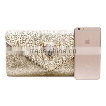 High Quality Lady Genuine Real Crocodile Embossed Designer Clutch Bag For Women photo-5