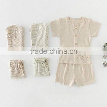 Wholesale Organic Cotton Baby t Shirt 2 Pcs in 1 Newborn Baby Clothes Clothing Set photo-4
