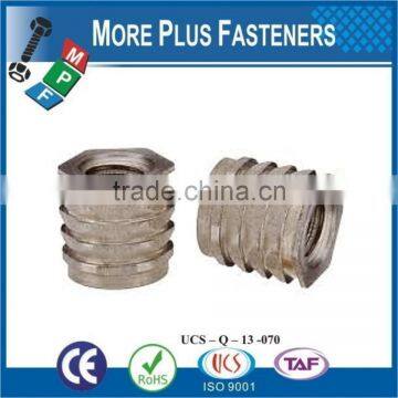 Made in Taiwan Stainless Steel Self Tapping Groove Pin Threaded Insert Threaded Nut For Plastic