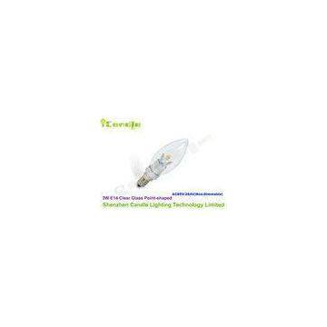 3w E14 LED candle bulb Dimmable clear glass point shaped 4500k 5500k