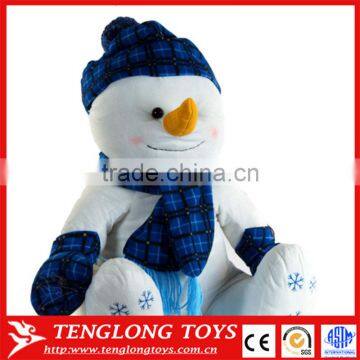 Stuffed toy White Snowman with Blue hat