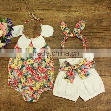 Wholesale cotton frock design floral baby girl clothes rompers M6090604