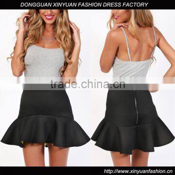 sexy girl mini skirt ladies flare black short skirt customized color