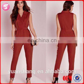 Sleeveless Red Korean Fashion Jumpsuit For Women 2015