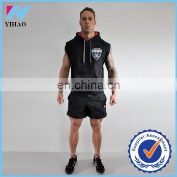 OEM Manufacturer Wholesale High Quality menmen gym wear Fitness cut off hoodie yihao