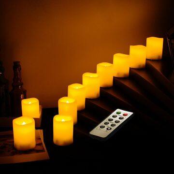 10PCS Flameless Votive Candles with Remote Control & Timer 50mm Electronic Candle light Wedding Party Holiday Home decor