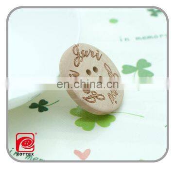 4 Holes Customized Logo Natural Round Wooden Sewing Button For Coat