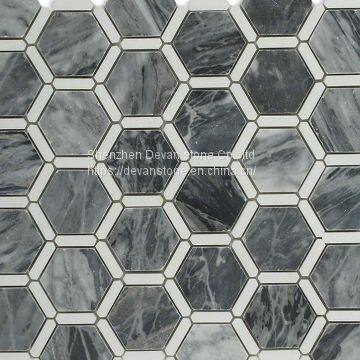 most popular bardiglio hexagon mosaic