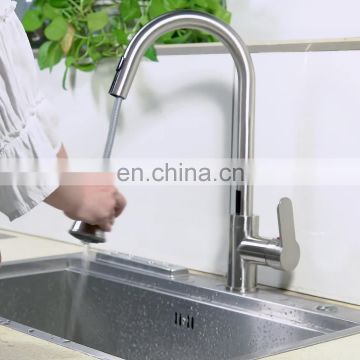 Hands free touchless faucet sensor automatic deck mounted single handle pull-down kitchen faucet