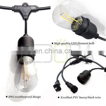 Connectable Garden Party Patio Cafe Black Cable With E27 Hanging Socket Lamp LED Globe Outdoor Led Bulb Light Strings photo-7