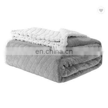 100% polyester sherpa flannel blanket two sides brushed cozy fleece throw