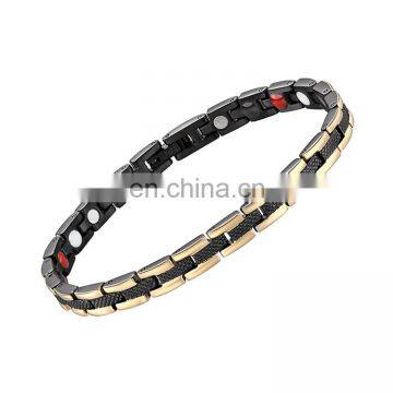 Silver and Gold Plated Stainless Steel Magnetic Bracelet Powerful Mens Magnetic Therapy Bracelet photo-3