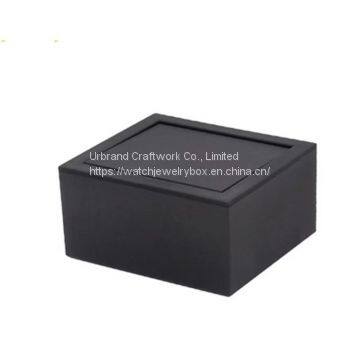 High Quality Black Clamshell Rotating Cufflinks Box Packaging Gift Box photo-2