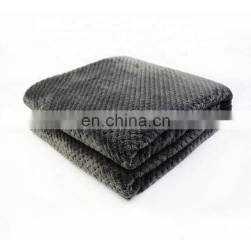 100% Polyester Super Soft Warm Embossed Plaid Plush Waffle Flannel Print Coral Fleece Throw Blanket photo-6