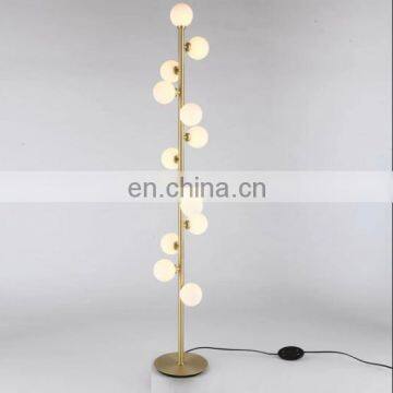 Home Standing Light Decorative Indoor Glass Ball Floor Lamp Luxury Gold Wrought Iron Floor Lamp photo-2