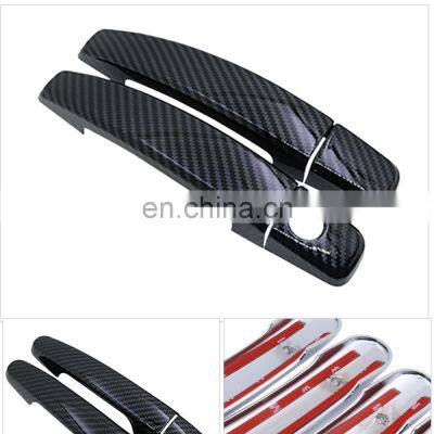 4 PCS Gloss Black Carbon Fiber Door Handle Cover Catch Trim Car Accessories for Opel Vauxhall Holden Corsa E 2015 2016 2017 2018 photo-2