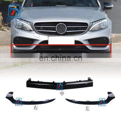 Black 2058852600 2058852500 C AMG W205 Front Bumper Lip Molding Trim