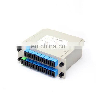 Rack Mount Plc Splitter ABS Box SC UPC Connectors Cassette Type 1X16 Optical Fiber Splitter