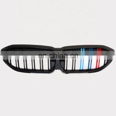 Auto ABS Front Bumper Center Glossy M Tri-color Grill Grille For BMW 3 Series G20 Car Parts