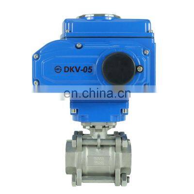 temperature control motorized actuator price stainless steel 304 electric regulating v port 3pcs ball valve with electric drive