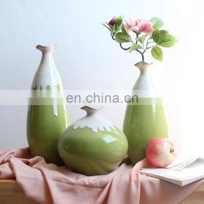 hot sales wholesale green glazed ceramic porcelain flower vase