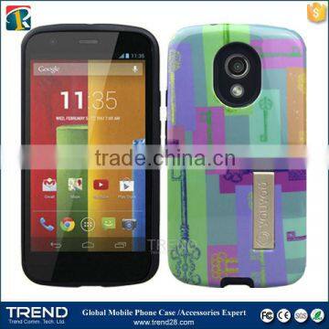 china supplier hybrid combo kickstand phone case for moto G2