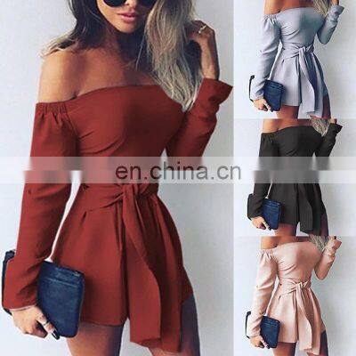 Spring and Summer New Fashion Trend Plus Size Jumpsuit One-shoulder Waist Waist Women's Clothing Wholesale Customization photo-5