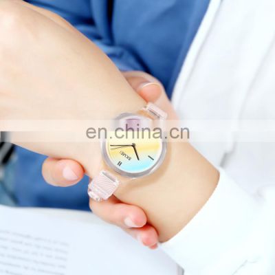 New Trendy Lady Watch Skmei 1714 Colorful Wrist Watches for Women Girls Transparent Jelly Watch