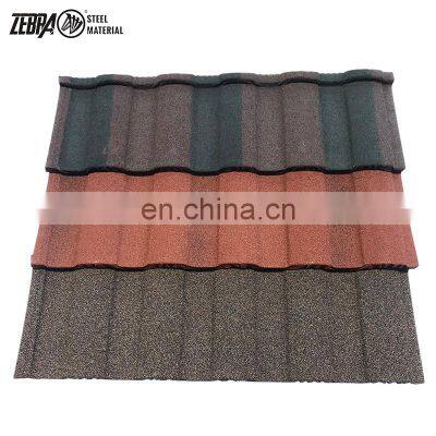 0.4mm Red Blue Color Stone Coated Metal Roof Tile Milano/Bond Roman Stone Coated Roofing Tiles