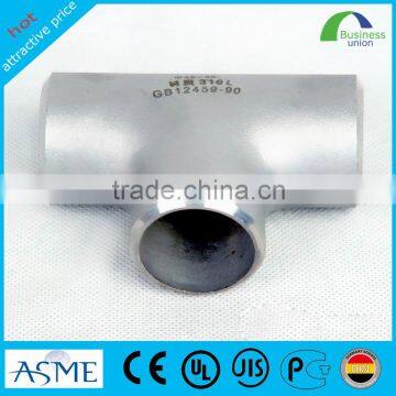 equal stainless steel pipe fitting reducer tee