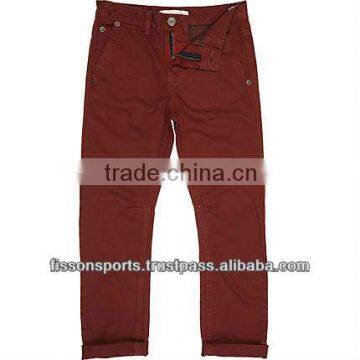 Boys red chino trousers