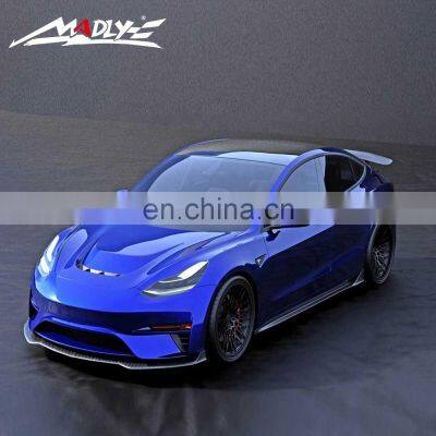 Madly MODEL 3 body kits for Tesla MODEL 3 MROBOT+MD Style Body Kits- Front Bumper+Front Lip Rear Bumper+Rear Lip Spoiler Hood