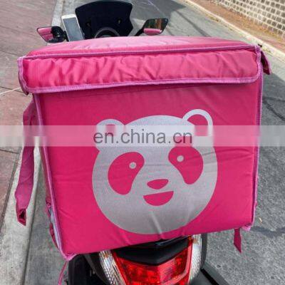 Custom Hot Insulated Large Thermal Motorcycle Pink Backpack Foodpanda Bag Food Delivery