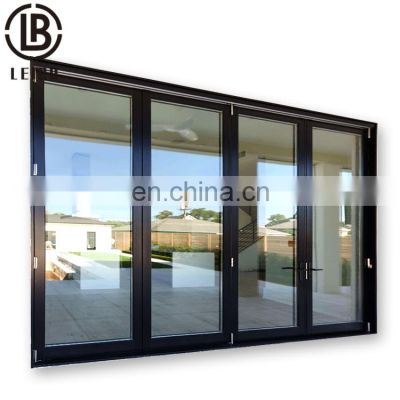 American Standard Glass Testing Tempered Aluminum Alloy Exterior Customized Folding Door Design Accordion