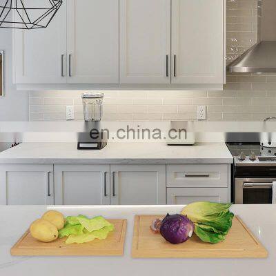 3 Piece Sets Kitchen Wood Bamboo Cutting Board Wood Set With Stand Rack photo-5