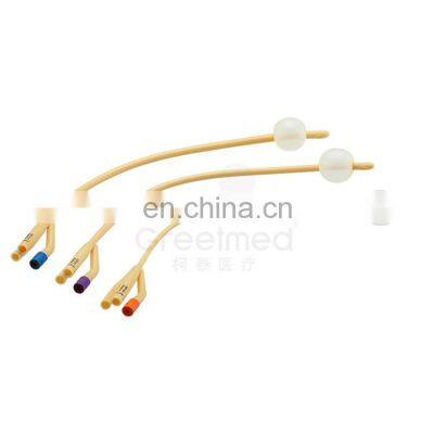 High quality ce approved medical single double balloon 4 3 2 way latex foley catheter