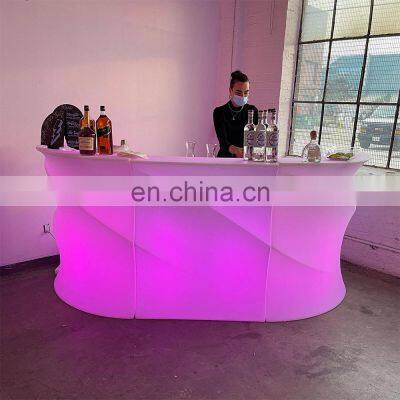 modern Plastic Portable Bar Counter furniture,Home Wine Mini Bar Counter design illuminated led furniture for lounge nightclub