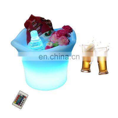 RGBW colors battery square ice bucket led party rental PE plastic glow club beer tray champagne bucket rgbw bright beer tray