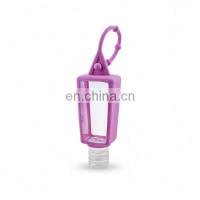 Cute 30ml Travel Portable Pocket Size Hand Sanitizer with Empty Holder PET Bottle 30ml Squeeze Bottle Mini Silicone Holder