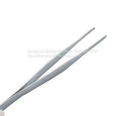 Tweezer Handle Non Slip Pointed/curved Stainless Steel Precision Stiffening Forceps 430 Material Quality