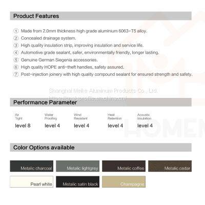 HMK-MV Thermal Break Aluminum Frame Micro Side Ventilation Casement Window photo-3