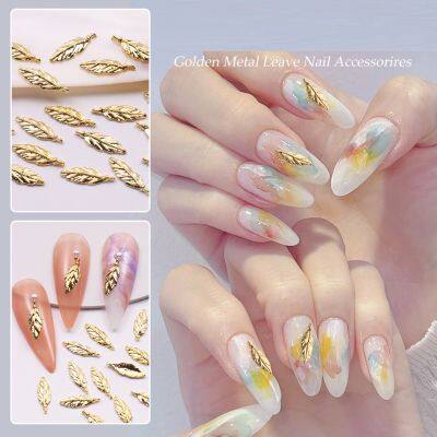 Hot metal leaf nail accessories ins three-dimensional gold leaf alloy accessories nail decorations