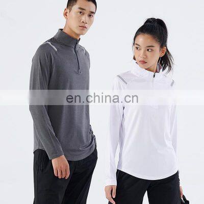 Men's 1/4 Zip Mock Neck Pullover Long Sleeve Shirt Unisex Quick Dry Running Gym Top Fitness Whorkout Athletic Training T-Shirt photo-3