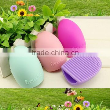 Professional silicone private logo printed cosmetic brush cleanser tools brush egg