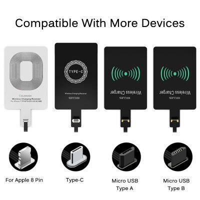 Fast Qi Wireless Charger Receiver For IPhone Universal Charging Receiver Adapter Pad Coil For Micro USB Type-C Phone photo-2