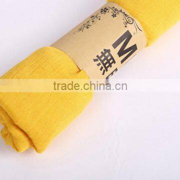 2015 Fashion Pure Color Polyester Linen Scarf photo-4