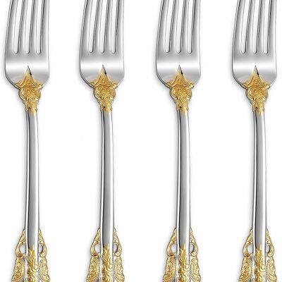 Luxury Dinner Fork Stainless Steel, 8 Inches, Dishwasher Safe, Mirror Polished, Silverware Fork Set