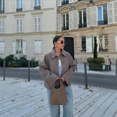 New Women's Retro Loose Casual Lapel Long Sleeved Single Breasted Woolen Jacket Jacket photo-2