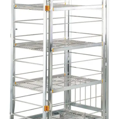 Складной четырехсторонний короб для молока Worktainer с полкой и роликовой клеткой