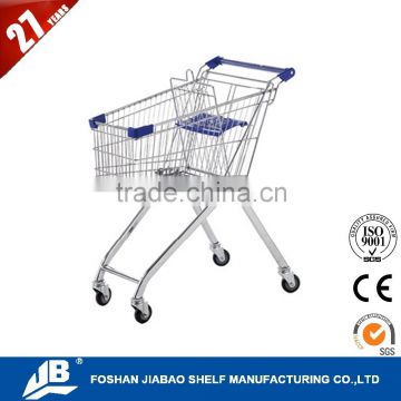 JIABAO hand push trolley supermarket shopping trolley 120L JB-120A